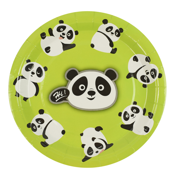 Тарелки бумажные ламинированные "Панда"