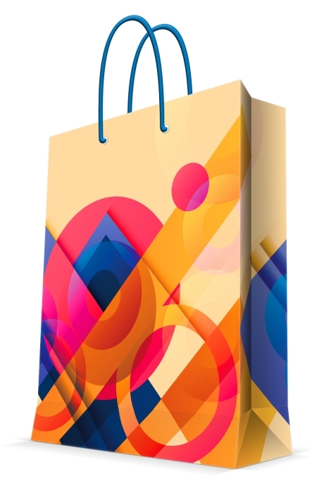 Пакет подарочный "Geometric pink" с ламинацией