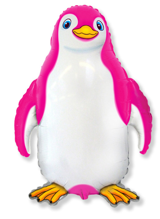 Шар Фигура, Счастливый пингвин (фуксия) / Happy Penguin (в упаковке)